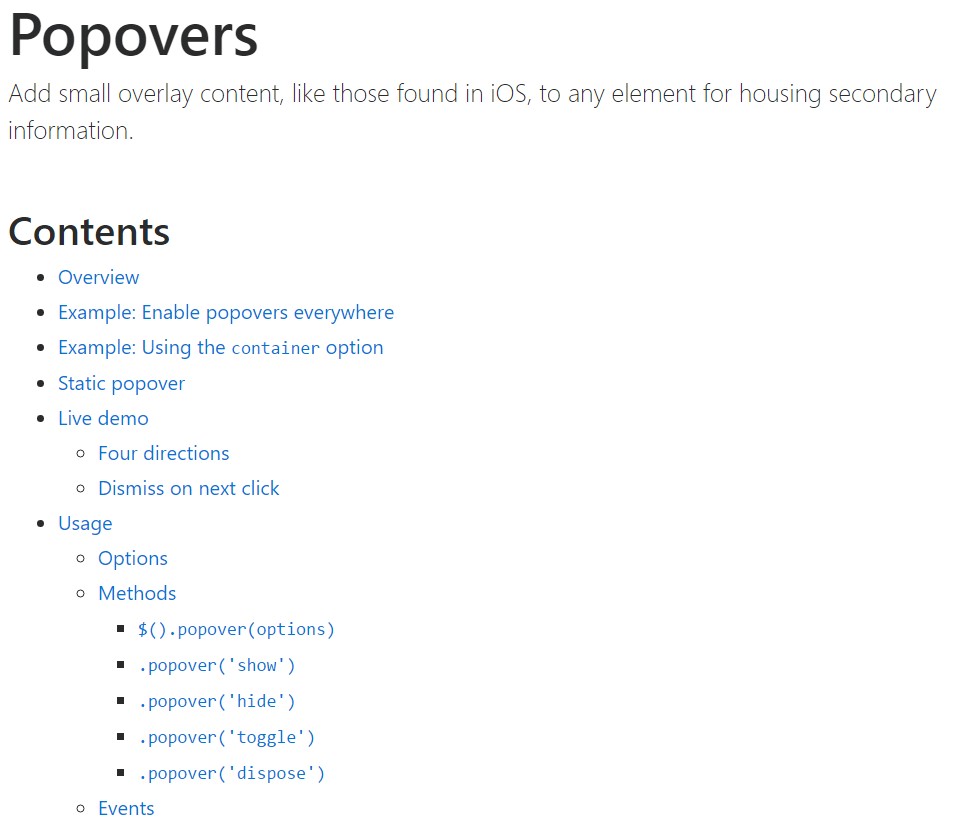 Bootstrap popovers  authoritative  documents