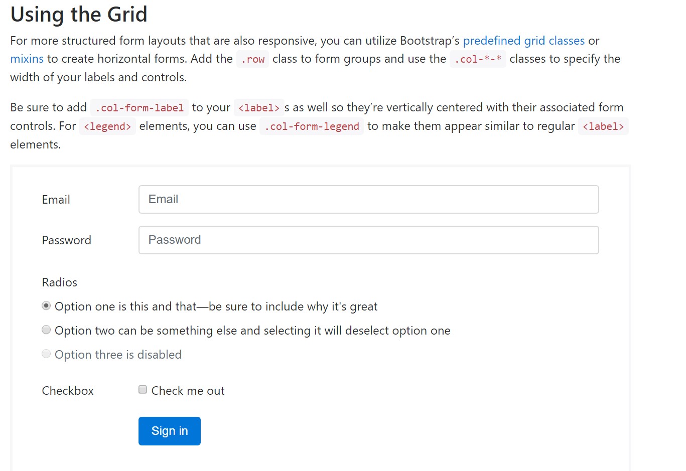 Bootstrap Login Form  approved documentation