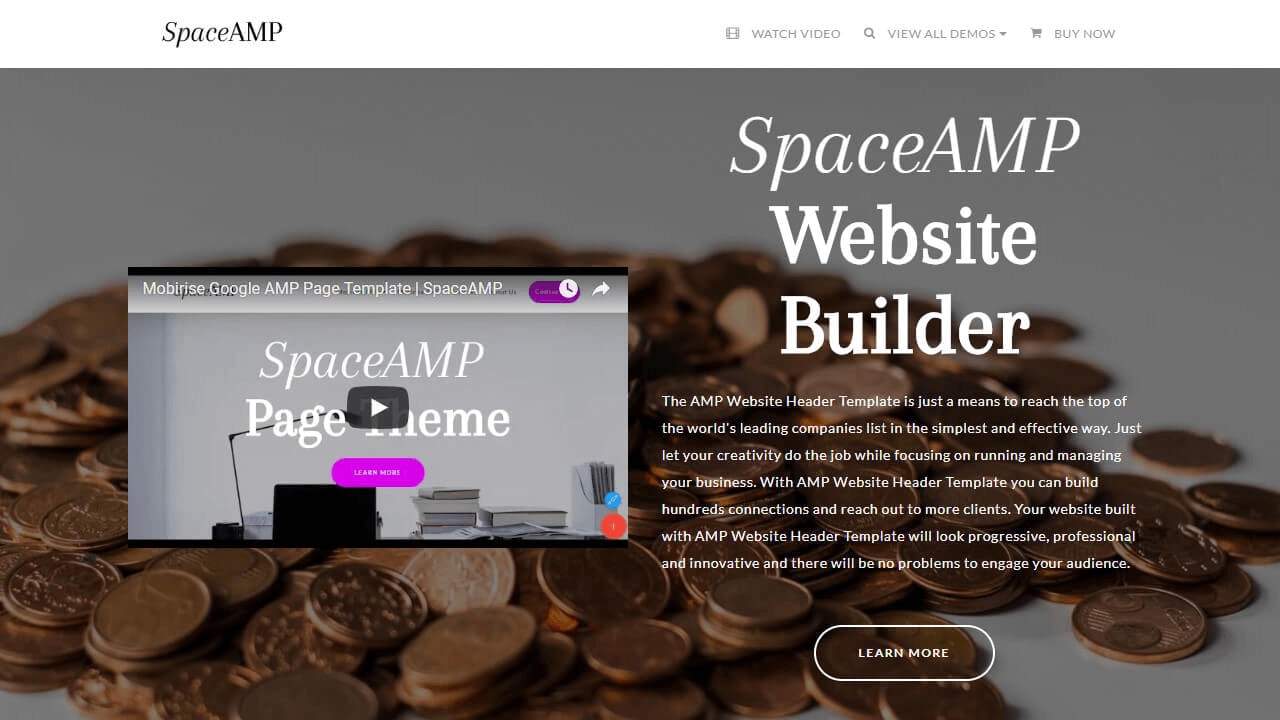 AMP Website Header Template